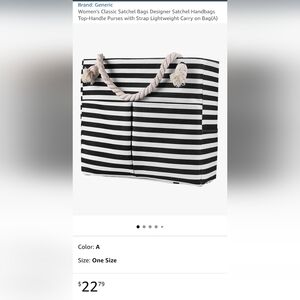 Striped Black and White Tote Bag
